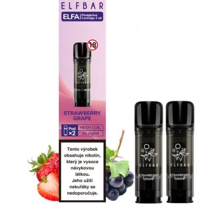 Elf Bar ELFA Pods cartridge 2Pack Strawberry Grape 20mg KOLEK