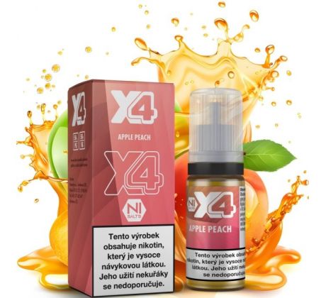 Liquid X4 Bar Juice - Jablko a broskev (Apple Peach) 10ml - 10mg